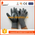 Grey Nylon Black Nitrile Coated on Palm Safety Gloves Dnn412